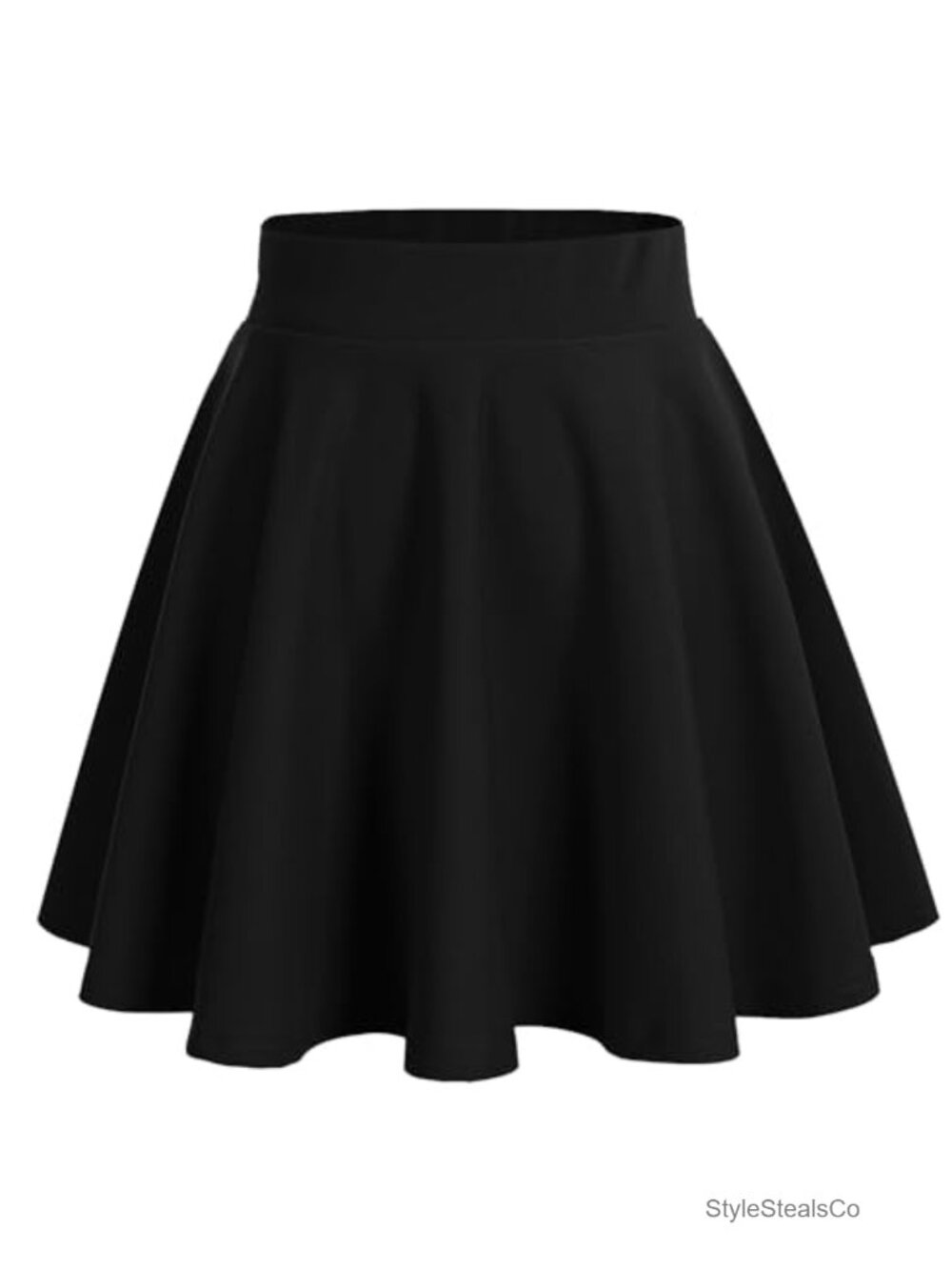 DRESSTELLS Stretchy High Waist A-Line Mini Skirt Casual School Girl